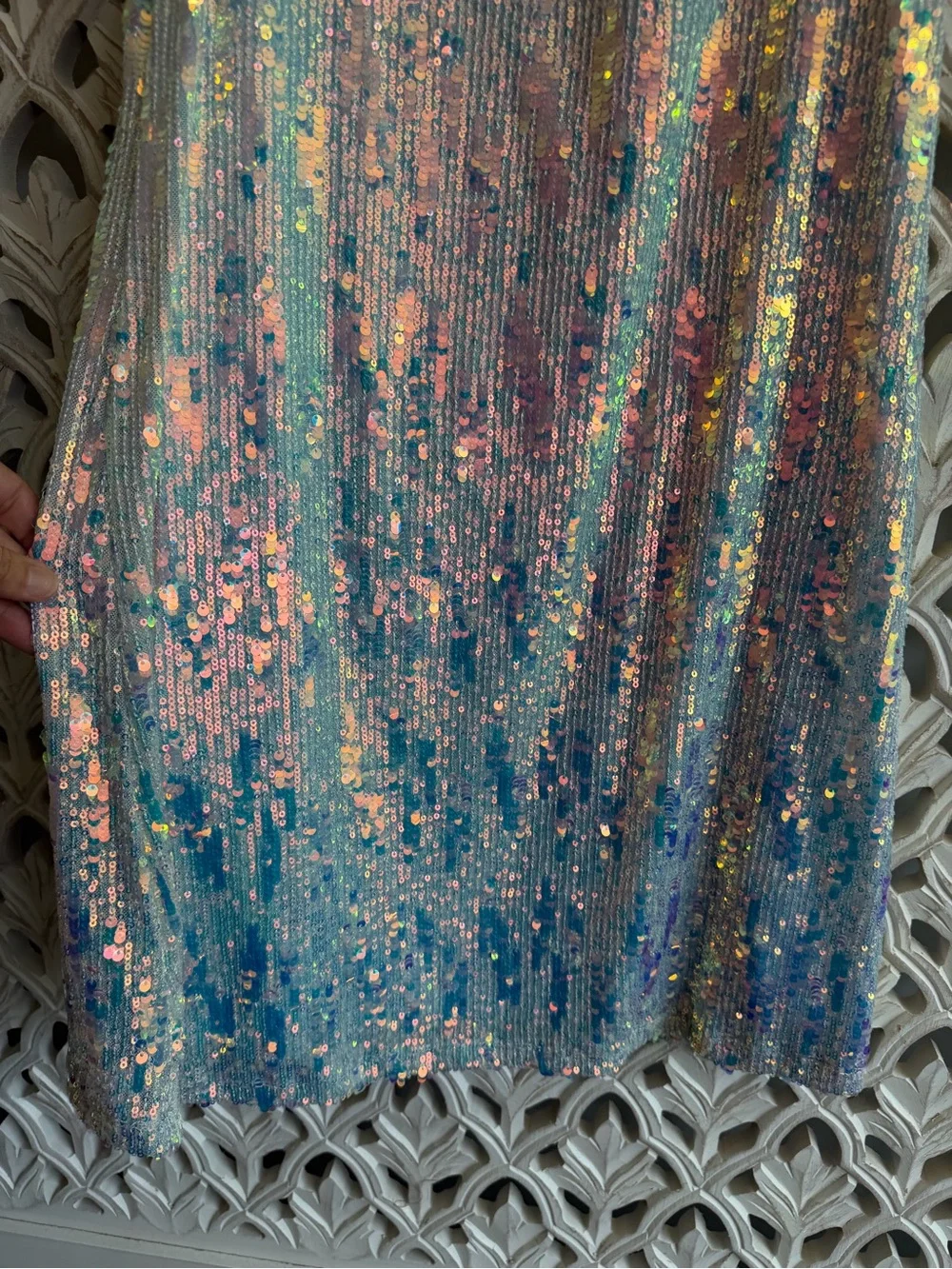 Lilt Girls Size 14 Iridescent Sequin Mermaid Shift Dress